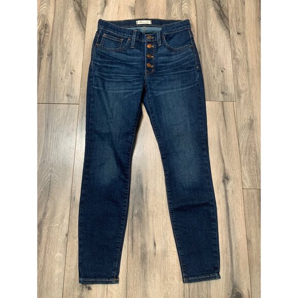 Madewell 9" High-Rise Skinny Stretch Jeans 28P Dark Wash Denim - Picture 1 of 6